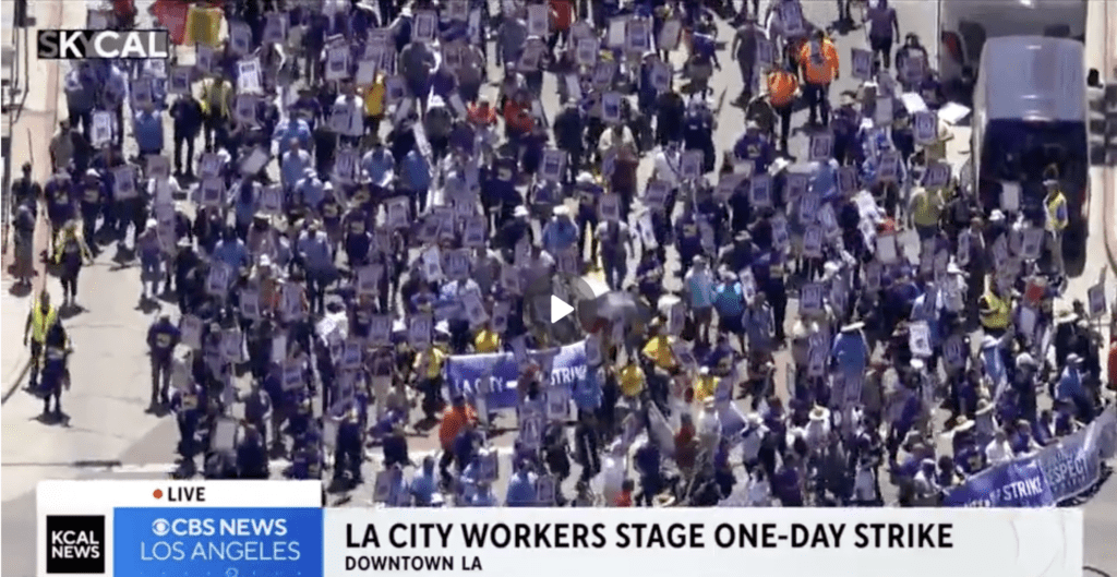 Los Angeles City Workers Stage One Day Strike Tuesday Seiu Local