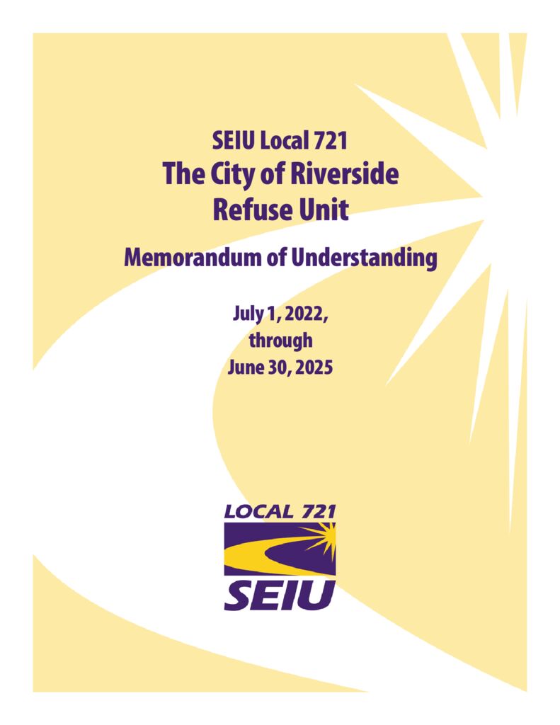 City of Riverside, SolidWaste Division SEIU Local 721