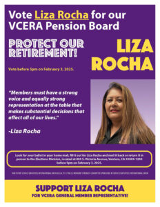 Liza Rocha for VCERA Pension Board flyer